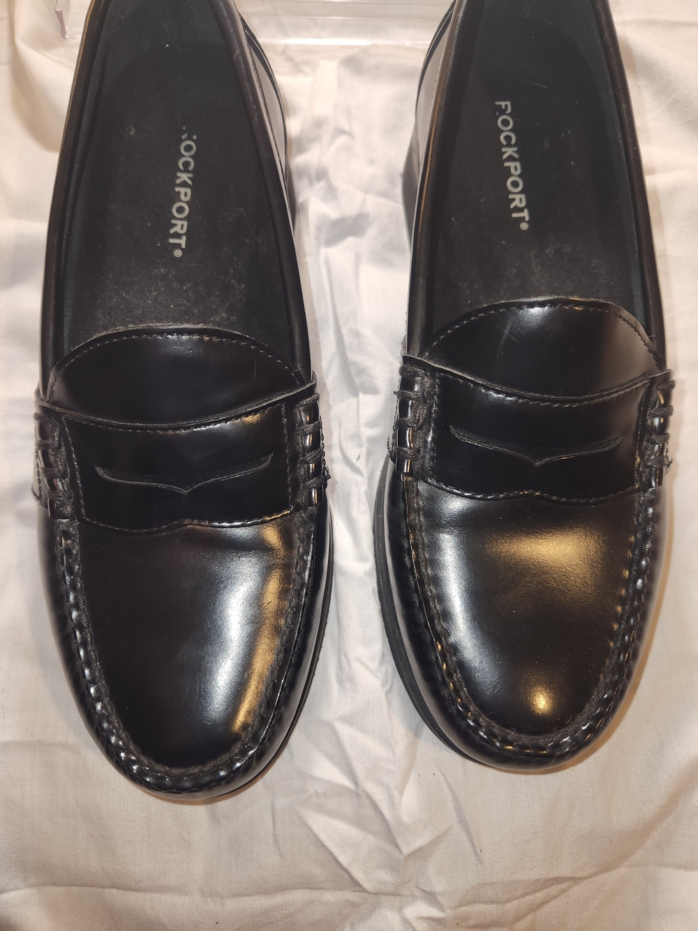 Rockport Black Leather Penny Loafers - Men's Slip-Ons 8.5